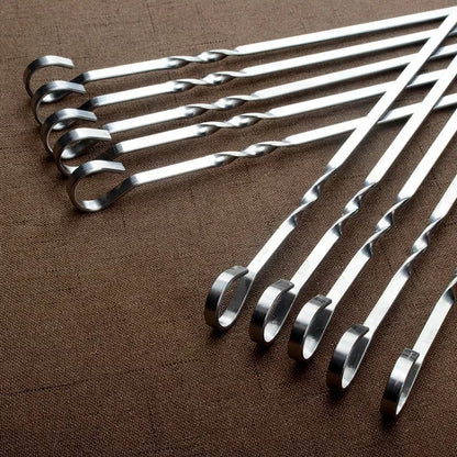 41cm 430 Stainless Steel BBQ Skewers, 10-Piece Set