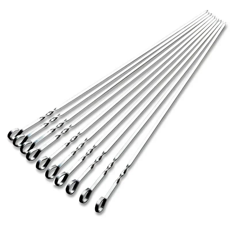 41cm 430 Stainless Steel BBQ Skewers, 10-Piece Set