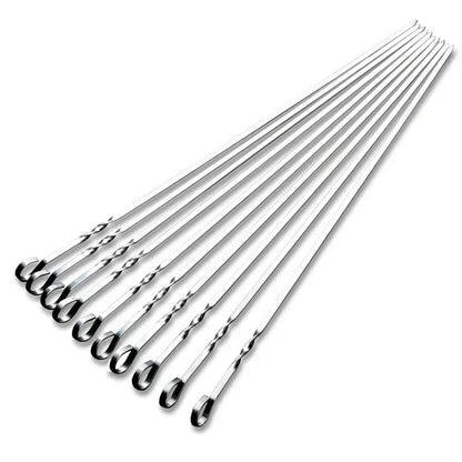 41cm 430 Stainless Steel BBQ Skewers, 10-Piece Set
