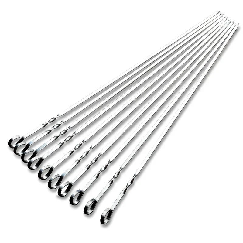 41cm 430 Stainless Steel BBQ Skewers, 10-Piece Set