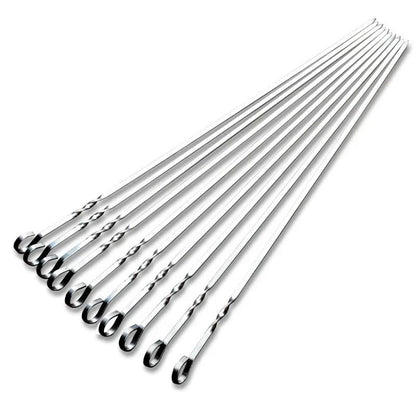 41cm 430 Stainless Steel BBQ Skewers, 10-Piece Set