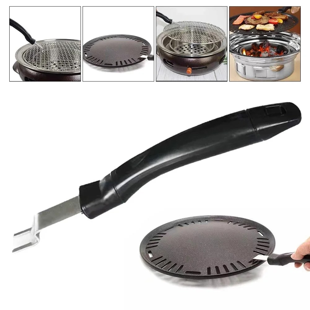 Stainless Steel BBQ Grate Lifter Tool, Heat-Resistant 22cm