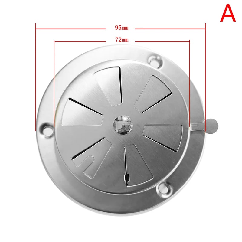 Adjustable Stainless Steel BBQ Smoker Vent Damper, 95mm or 125mm - 95MM