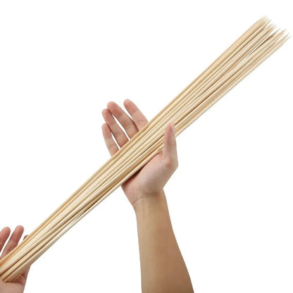 Long Wooden BBQ Skewers, 50cm or 60cm, 6mm, 50 or 100 Pack