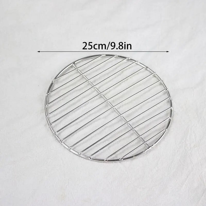 Round Stainless Steel BBQ Grill Mesh Rack, 15cm to 50cm Sizes - 25cm