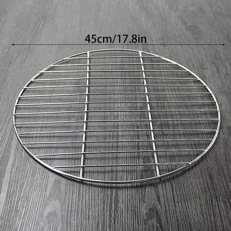 Round Stainless Steel BBQ Grill Mesh Rack, 15cm to 50cm Sizes - 45cm