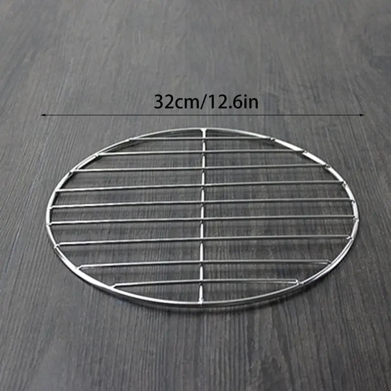 Round Stainless Steel BBQ Grill Mesh Rack, 15cm to 50cm Sizes - 32cm