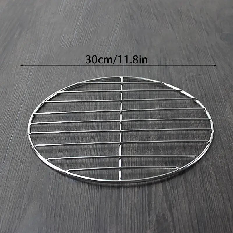 Round Stainless Steel BBQ Grill Mesh Rack, 15cm to 50cm Sizes - 30cm