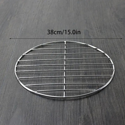 Round Stainless Steel BBQ Grill Mesh Rack, 15cm to 50cm Sizes - 38cm