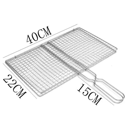 Metal BBQ Grilling Basket, Heat-Resistant Silver Grill Basket, 3 Sizes