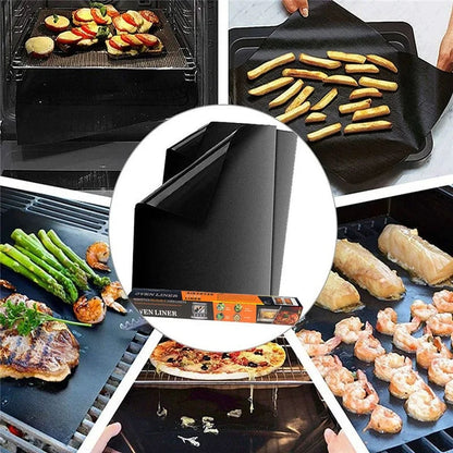 BBQ Grill Mat 2 Pack, Reusable Non-Stick Heat-Resistant Oven Liner, 3 Sizes