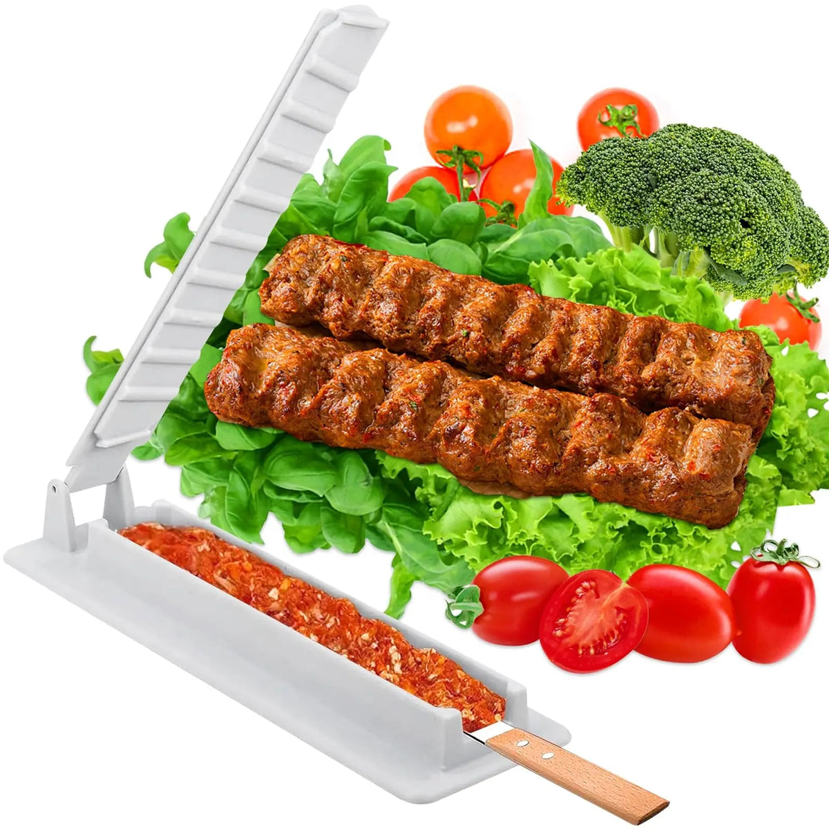 Manual Plastic Kebab Maker Press, 32cm BBQ Skewer Mould, 1 or 2 Pack
