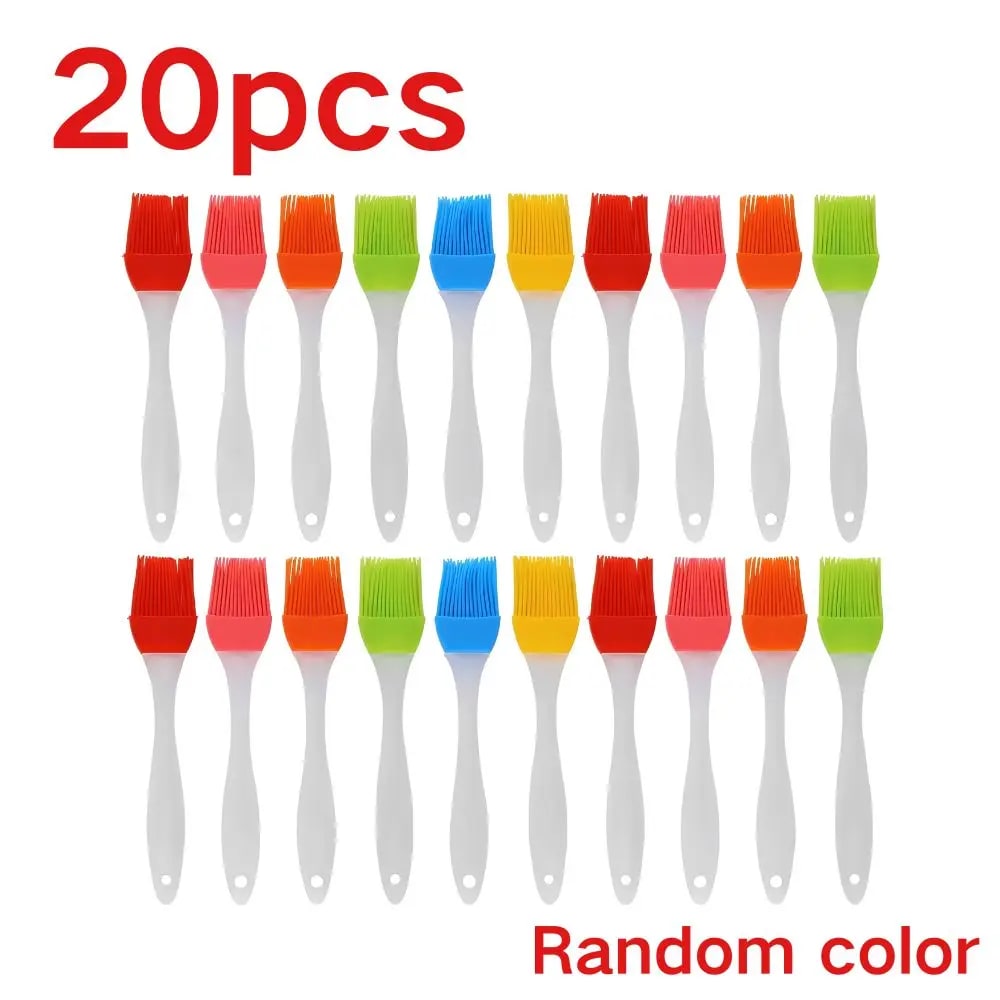 20-Piece Silicone BBQ Basting Brush Set, 16.6cm, Random Colours