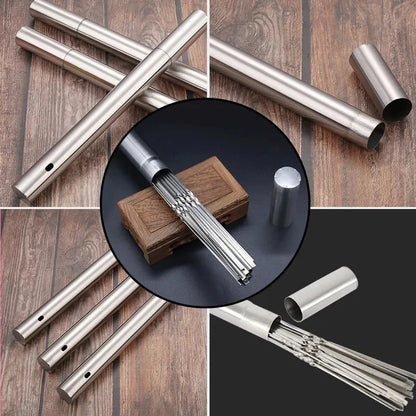 Reusable Stainless Steel BBQ Skewers, 350mm, 10-20 Piece Packs with Storage Tube Options