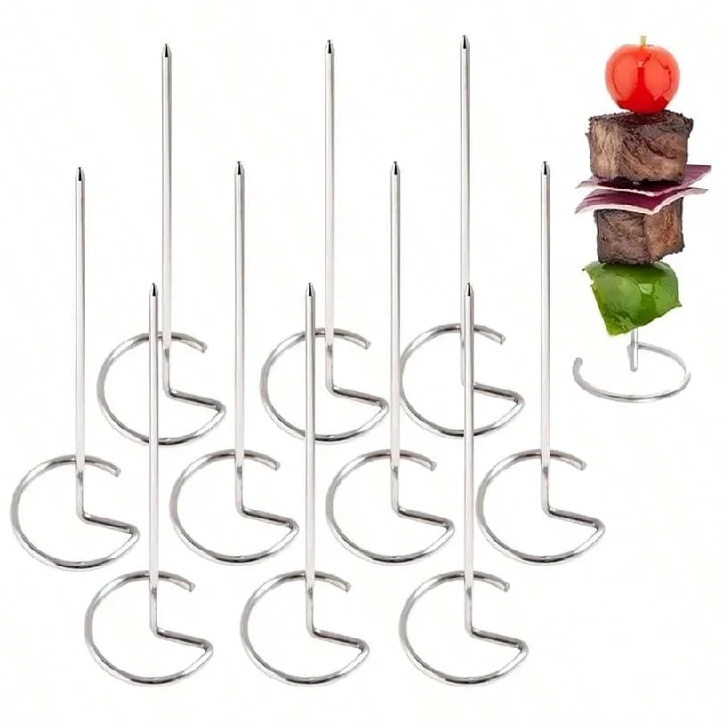 YOCITY Stainless Steel Kabob Skewers, 10 Pack, 10cm