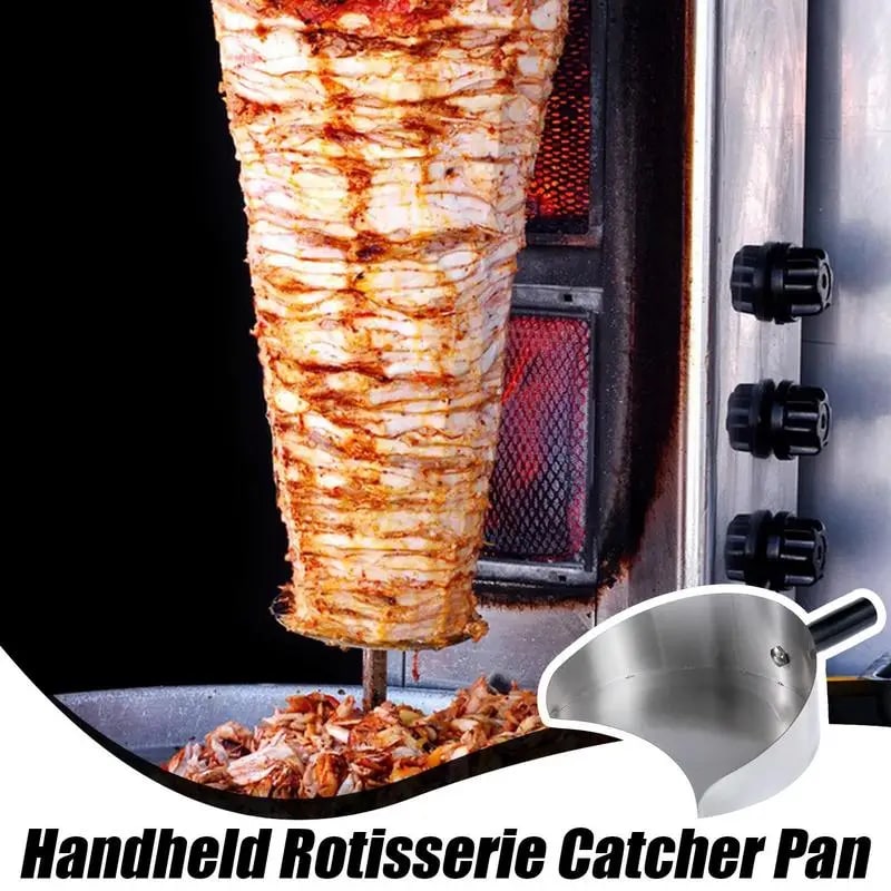Metal Meat Catcher Pan for Shawarma, Doner Kebab and Rotisserie Grills
