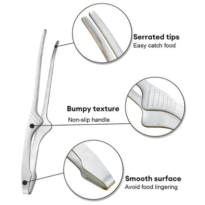 Stainless Steel BBQ Food Tongs 24.3cm Korean Barbecue Tongs