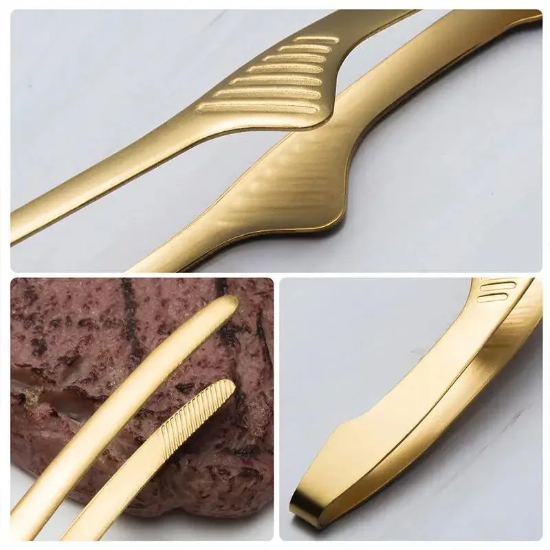 Stainless Steel BBQ Food Tongs 24.3cm Korean Barbecue Tongs