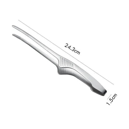 Stainless Steel BBQ Food Tongs 24.3cm Korean Barbecue Tongs