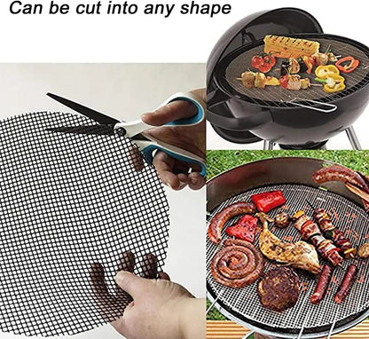 Non-Stick Barbecue Mesh Mat, Reusable BBQ Grill Pad, Square or Round