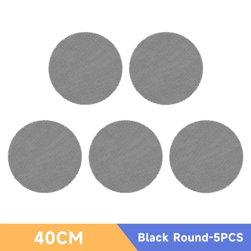 Non-Stick Barbecue Mesh Mat, Reusable BBQ Grill Pad, Square or Round - 40cm-Round-5PCS