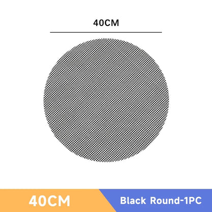 Non-Stick Barbecue Mesh Mat, Reusable BBQ Grill Pad, Square or Round - 40cm-Round-1PC