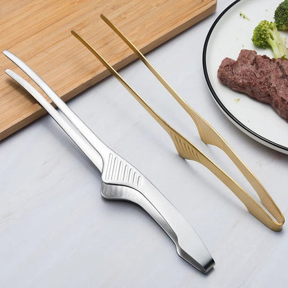 Stainless Steel BBQ Food Tongs, Self-Standing Grilling Clips, 20cm or 24.2cm