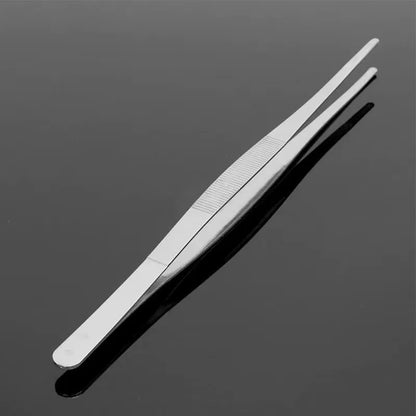 30cm Stainless Steel BBQ Food Tweezers, Silver Tongs