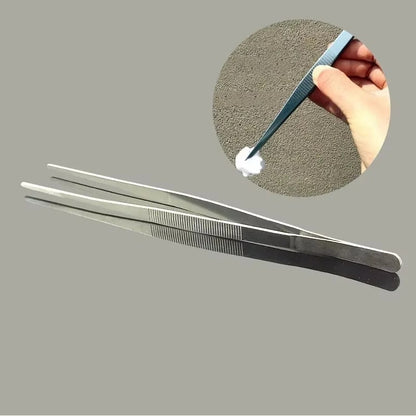30cm Stainless Steel BBQ Food Tweezers, Silver Tongs