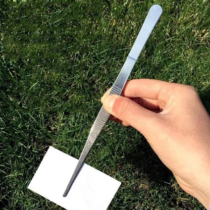 30cm Stainless Steel BBQ Food Tweezers, Silver Tongs