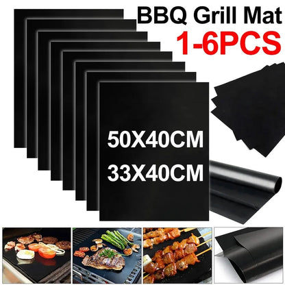 Non-Stick BBQ Grill Mat, Teflon, Reusable, 33x40cm or 50x40cm