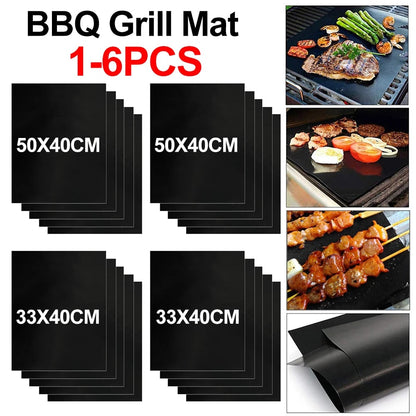 Non-Stick BBQ Grill Mat, Teflon, Reusable, 33x40cm or 50x40cm