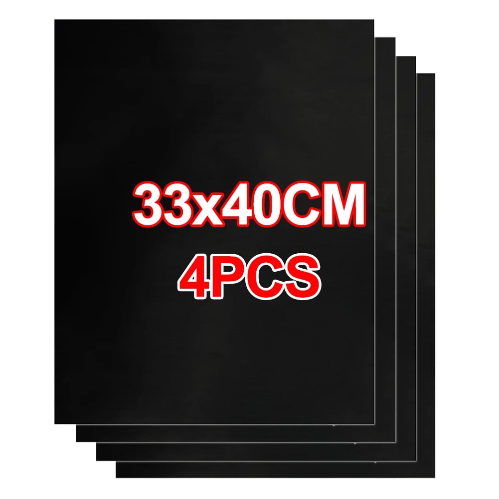 Non-Stick BBQ Grill Mat, Teflon, Reusable, 33x40cm or 50x40cm - 4PCS 33X40CM