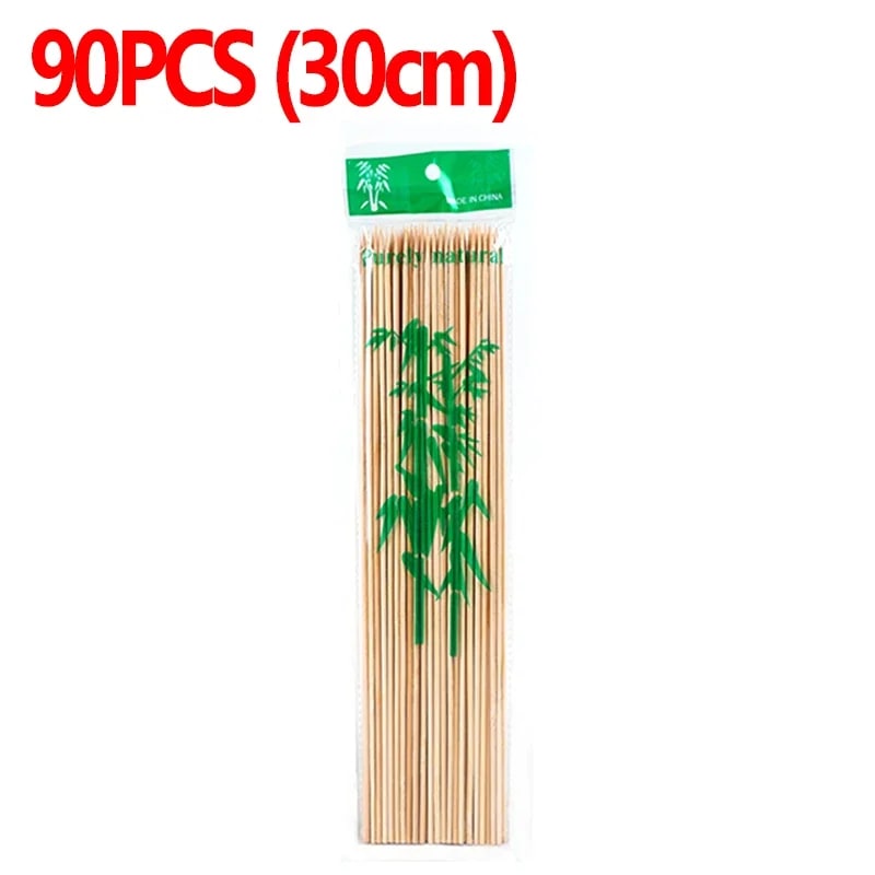 Natural Bamboo BBQ Skewers, 15cm to 30cm, 90 to 270 Pack - 30cm-90pcs