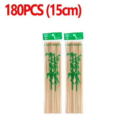 Natural Bamboo BBQ Skewers, 15cm to 30cm, 90 to 270 Pack - 15cm-180pcs