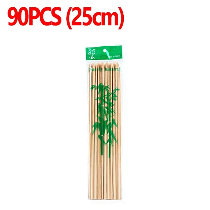 Natural Bamboo BBQ Skewers, 15cm to 30cm, 90 to 270 Pack - 25cm-90pcs