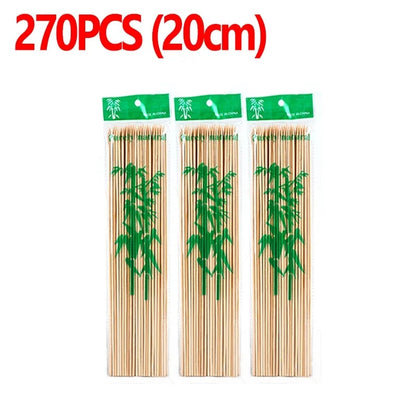 Natural Bamboo BBQ Skewers, 15cm to 30cm, 90 to 270 Pack - 20cm-270pcs