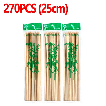 Natural Bamboo BBQ Skewers, 15cm to 30cm, 90 to 270 Pack - 25cm-270pcs