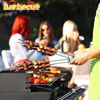 Stainless Steel Double BBQ Skewers, 32.5cm, 4 or 6 Pack
