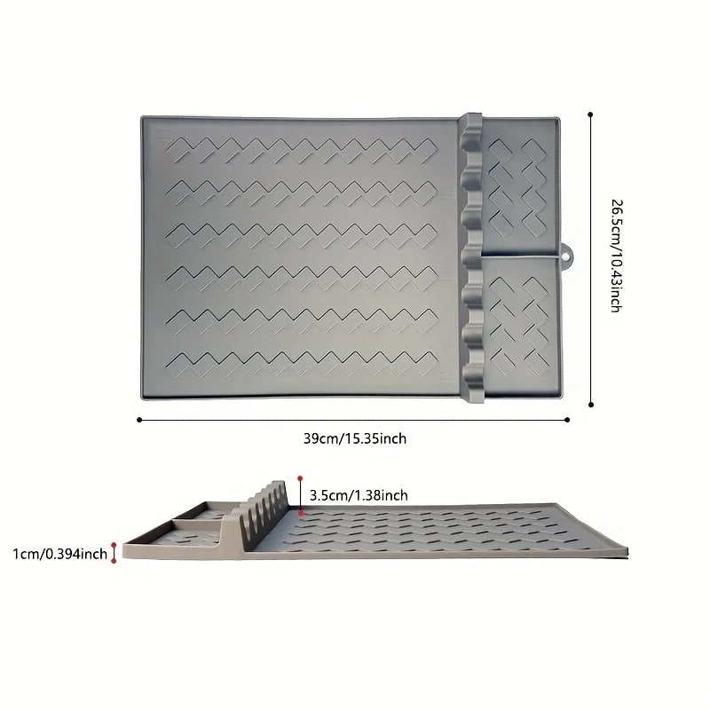 Silicone BBQ Grill Side Burner Mat and Utensil Rest, 39 x 26.5cm
