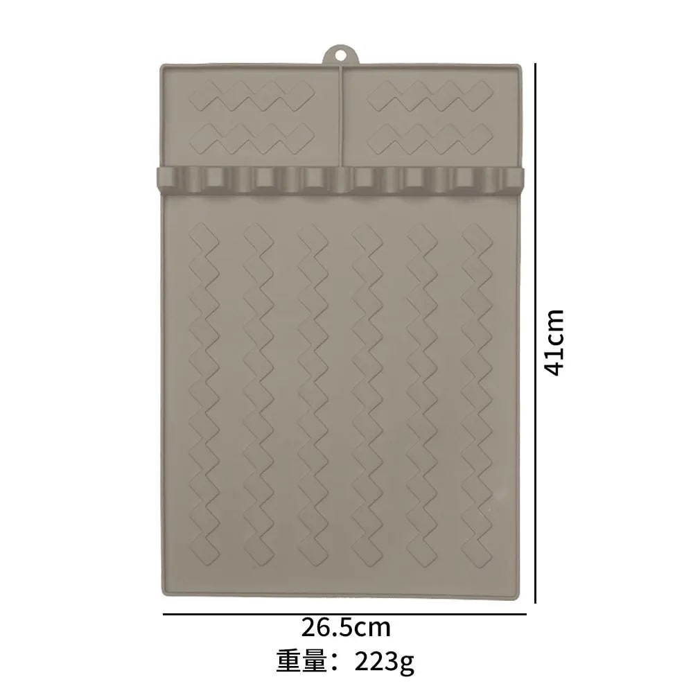 Silicone BBQ Grill Side Burner Mat and Utensil Rest, 39 x 26.5cm - Grey