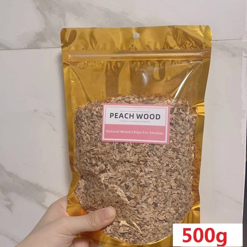 Natural Wood Smoking Chips for BBQ, Cold Smoke Generators and Smoking Boxes, 125g to 500g - 500g peach