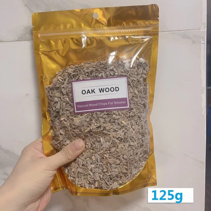 Natural Wood Smoking Chips for BBQ, Cold Smoke Generators and Smoking Boxes, 125g to 500g - 125g oak