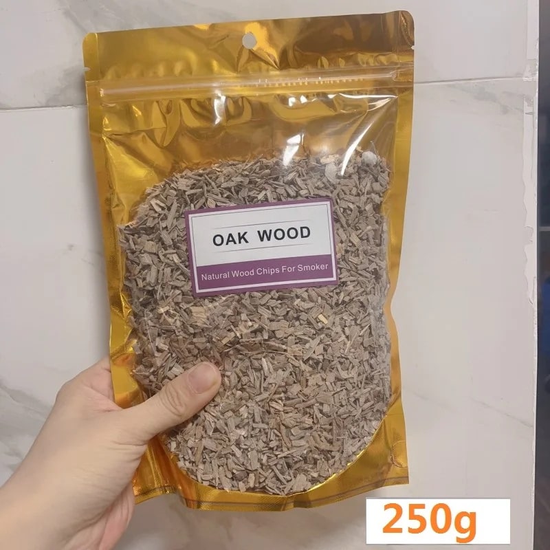 Natural Wood Smoking Chips for BBQ, Cold Smoke Generators and Smoking Boxes, 125g to 500g - 250g oak