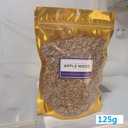 Natural Wood Smoking Chips for BBQ, Cold Smoke Generators and Smoking Boxes, 125g to 500g - 125g Apple