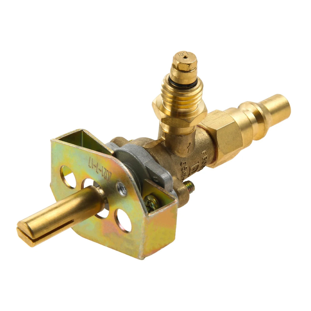 Solid Brass Gas Grill Valve Control Knob with 1/4in Quick-Connect Plug, 57274