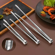 Stainless Steel BBQ Tongs, Serrated Ends, S/M/L Sizes, Multiple Pack Options