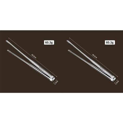 Stainless Steel BBQ Tongs, Serrated Ends, S/M/L Sizes, Multiple Pack Options - 2pcs L