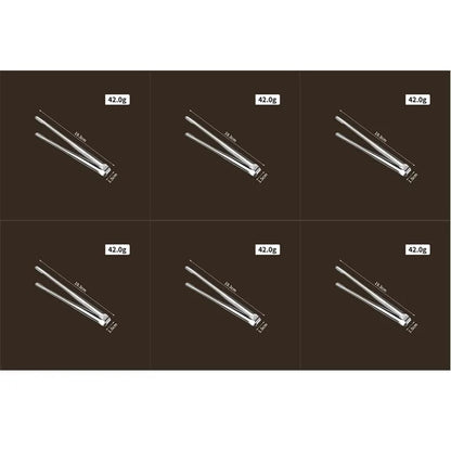 Stainless Steel BBQ Tongs, Serrated Ends, S/M/L Sizes, Multiple Pack Options - 6pcs S
