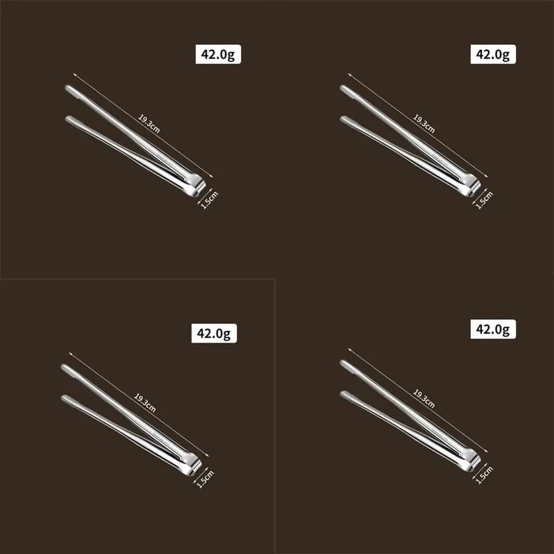 Stainless Steel BBQ Tongs, Serrated Ends, S/M/L Sizes, Multiple Pack Options - 4pcs S